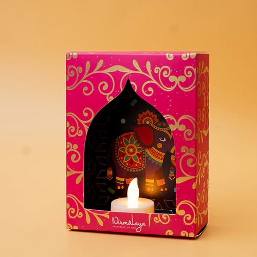 Image of Nirmalaya Airavat Jharokha Gift Set with Incense Sticks, 3 Jharokha Diya Wall Decor, 3 Diya Lights & 2 Havan Cups | Gift Box for Housewarming, Wedding, Anniversary, Diwali & Pooja