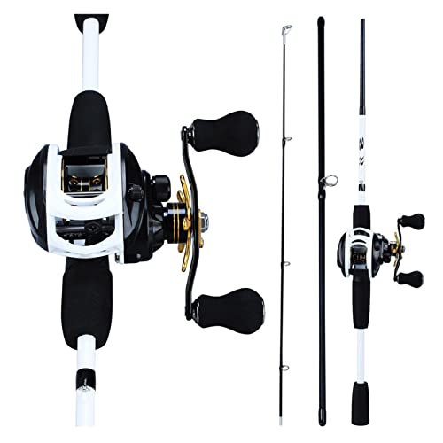 VISSERVAKEN ACCESSOCIOEN 3 secties 17 5 cm Lure visstaaf en 9+ 1BB Baitcasting Reel Lure Rod Combo Travel Fishing Sets koordspoel (Bundles : Right Hand, Color : A) - Image 3