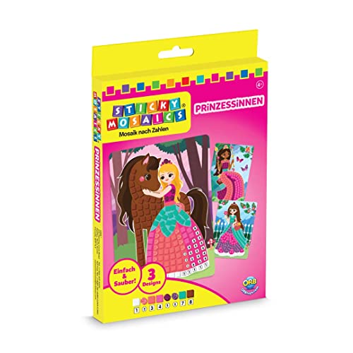 ORB - Sticky Mosaics Travel Pack Princesses - 51020 - DIY - Mosaique Au Numero - Voyage - 24 cm - À Partir de 5 ans
