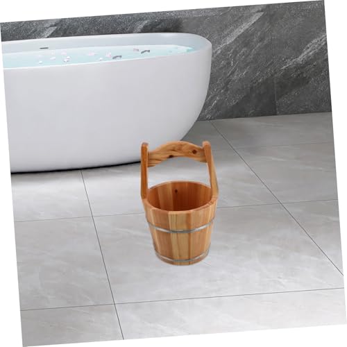 Cubeta de madera artesanal para spa y baño miniatura 5