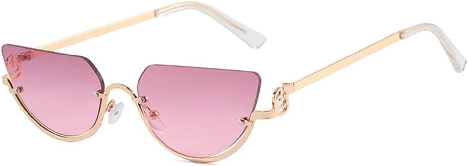 Small Polygon Sunglasses Women's Metal Half Frame Sun Glasses Ladies Eyewear Shades