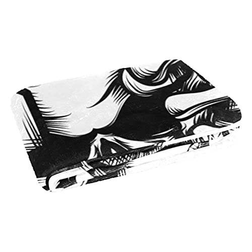 Couverture chaude imprimé tête de mort plaid doux pour canapé - 3