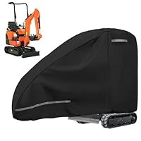Minibagger Abdeckplane für 10-15HP Bagger Abdeckung 420D mit Baumwolle Wasserdicht Minibagger Plane Schutzhülle mit Reißverschluss -Tür und Reflektierenden Streifen L110×W26×H66 in (Schwarz)