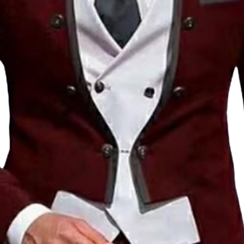 Men's 3 Piece Collarless Prom Dinner Tailcoat Irregular Hem Bridegroom Suit Slim Fit Sport Coat for Wedding4