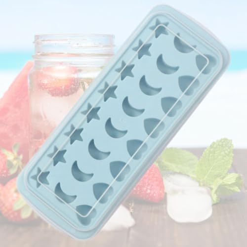 Bandeja de silicona para cubitos de hielo azul con formas miniatura 6