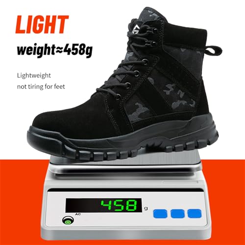 Image of Women's Steel Toe Boots Waterproof Lightweight Construction Safety Shoes