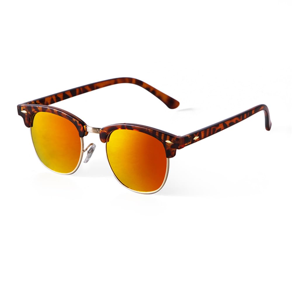 Occhiali da sole quadrati con rivetto a mezza montatura Occhiali da sole da donna retrò da uomo rotondi Leopard Driving Occhiali da sole con paralume UV400