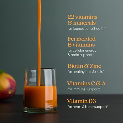 Image of New Chapter Liquid Multivitamin + Mineral Supplement - Whole-Body Support for Adults, Teens & Kids 2+* - 22 Essential Vitamins & Minerals - Ready to Absorb Faster - Orange Mango Flavored - 30 oz