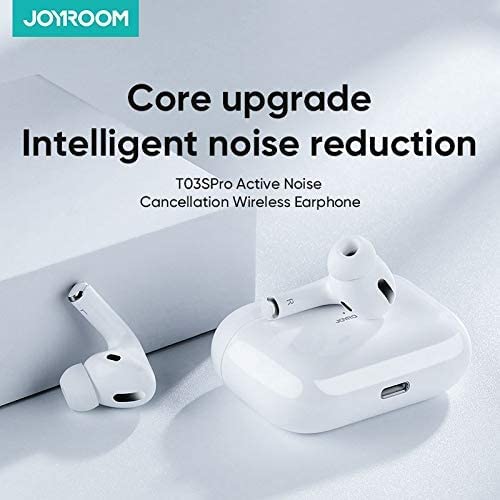 Image of joyroom JR-T03S PRO Active Noise Cancelling TWS Wireless Airpod Bluetooth 5.0 360mAh Charging case White Color