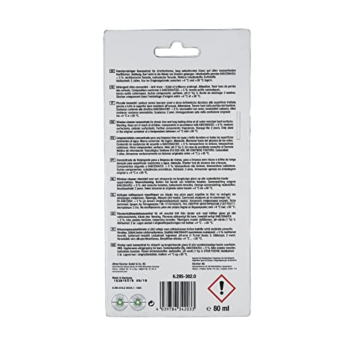 LUTH Premium Profi Parts Compatible con limpiador de ventanas concentrado Kärcher 6.295-302.0 RM503 para aspiradora de ventana con batería, 4 x 20 ml