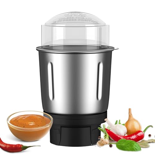 Image of Chutney Mixer Jar Stainless Steel with Teeth Lock and Strong Coupler Suitable for All Mixers Grinder Kitchen Accessories for Dry Wet Mixture Dosa Batter (500 Ml)