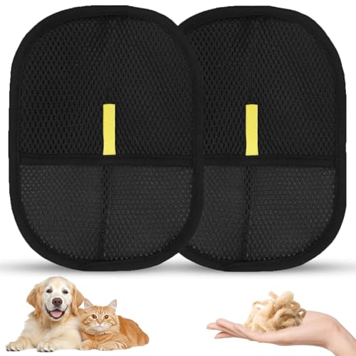 AZSYYQC 2 pcs Electrostatic Gloves Pet Hair Removal, 2025 Pet Hair Remover Glove,Cat Grooming Gloves,Reusable Pet Hair Remover Tool for Clothing, Couch, Carpet, Car Seat (2 pcs)