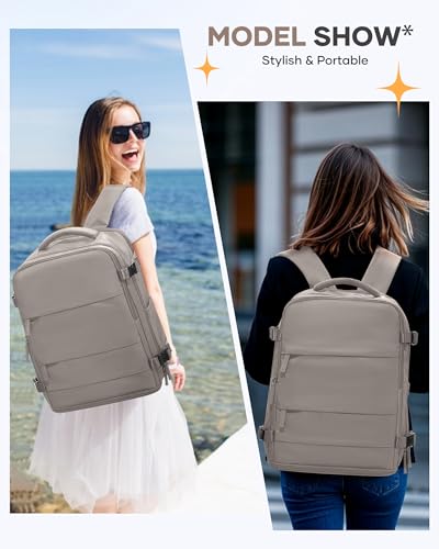 Image of Large Travel Backpack - Carry On Flight Approved Mochila De Viaje - 18x14x8 Inches - Personal Item Travel Bag for Men & Women