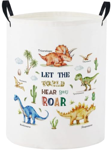 Image of Baby Laundry Hamper kids laundry Basket Waterproof Laundry Bag for Bedroom Clothes Organizer Room Decor(Dinosaur)