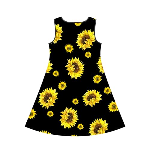 CHAOS MONKEY Girls Animal Print Dress Cute Cartoon Graphic Sleeveless Dress Kids Summer Casual A Line Dresses2