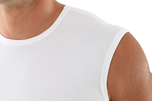 Men's Sleeveless Business Undershirt with Crew Neck Stretch Cotton White4