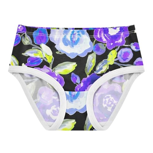 Print Toddler Underwear Floral 2t Cotton Panties Little Girl Purple Flower Spring Kids Briefs Undies