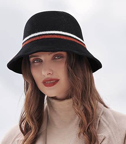 Adigaber Donne Secchio Feltro di Lana Cappello