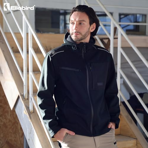 Ellobird Men's Work Jacket Fleece Lined Durable Construction Workwear Outdoor Work Utility Hoodie Outerwear4