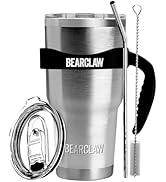 MalloMe Bearclaw Tumbler with Straw - Insulated Stainless Steel Coffee Mug Travel Cup for Water -...