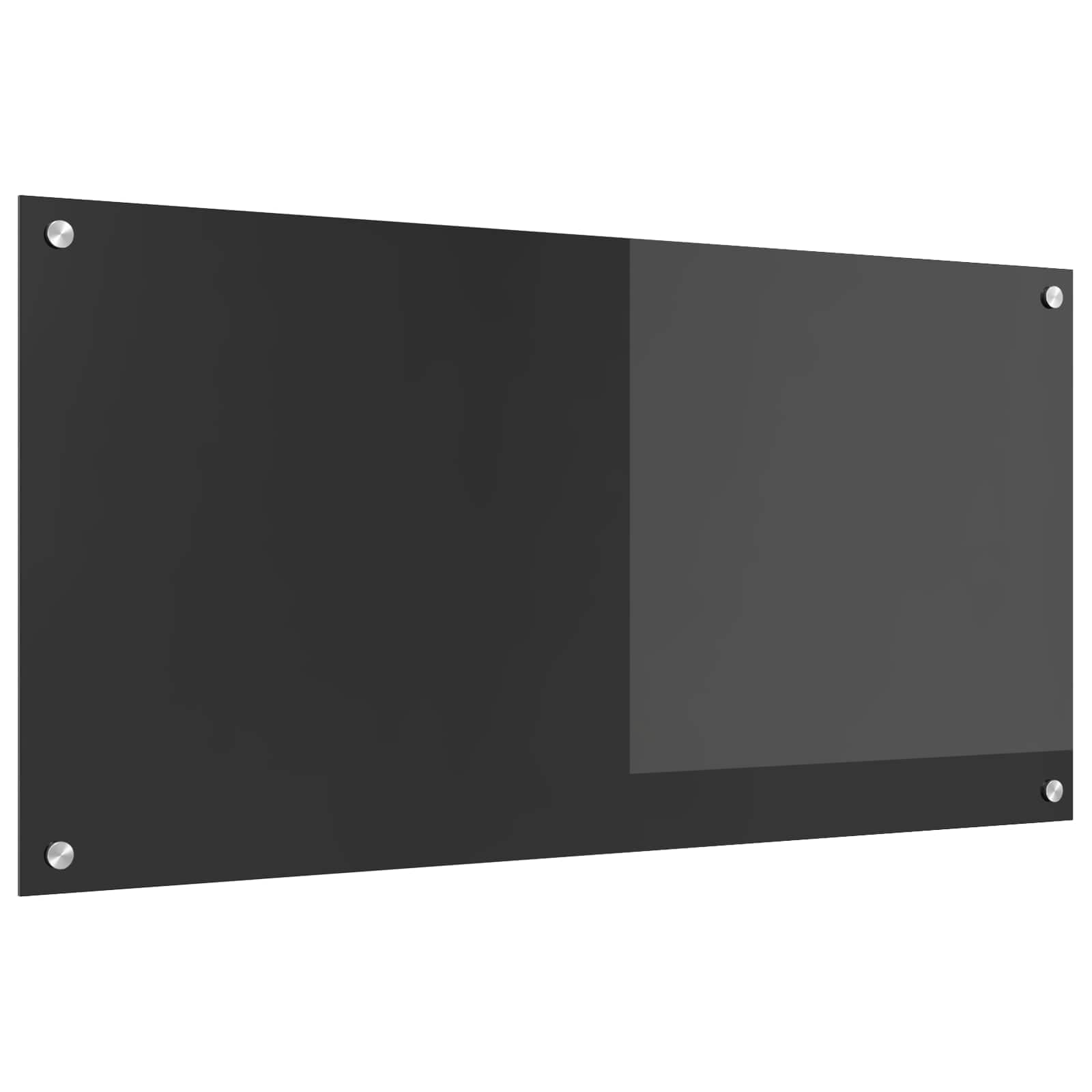 Crédence de Cuisine Gris foncé en Verre trempé 100 x 50 cm, résistante à la Chaleur, 4 Trous pré-percés, pour Cuisine Maison, Restaurant, Entretien Facile et Design Moderne