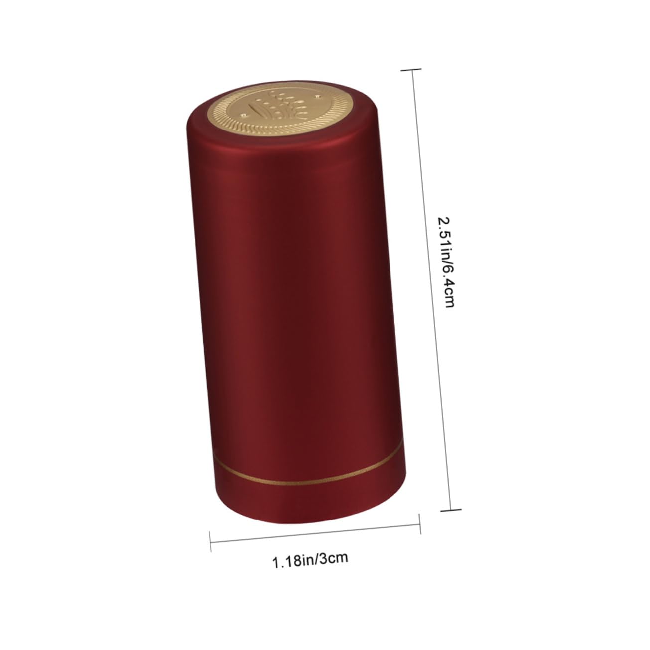 Cabilock 100pcs Red Wine Cap Wine Bottle Corks Capsules Shrink Sleeves for Bottles Wine Bottle Caps Pvc Shrink Capsules Gold Trim Wine Shrink Tops Wine Shrink Films Wine Bottle Tops Plastic