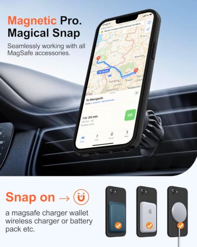 Image of Magnetic for iPhone 17e Case /iPhone 16e Case,Shockproof Matte Case,Black | with Screen Protector,Compatible with MagSafe,Military Grade Drop Protection,Full Camera Protection,Non-Slip Design Cover