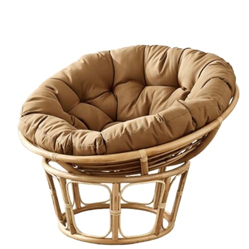 Genérico Cojín Redondo Lavable Tipo Papasan/Huevo, Acolchado Transpirable para sillas Colgantes, mecedoras y sillas de ratán (Uso Interior y Exterior; Silla no incluida)