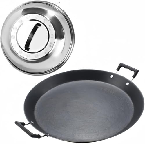 餃子鍋 フライパン 鉄鍋 鉄フライパン 焼肉 ??? 鉄 鍋 コーティングなし 鉄板 バーベキュー 円形 餃子 耐久性 炒め鍋 プレート グリルパン グリルプレート 揚げ焼き用 目玉焼き キャンプ 焼そば キャンプ 家庭用 業務用 店舗用 (48CM)
