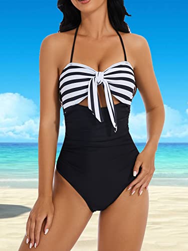 Edelqual Robe De Bain Une Pièce Pour Femme - Contrôle Du Ventre - Maillot De Bain En Maille