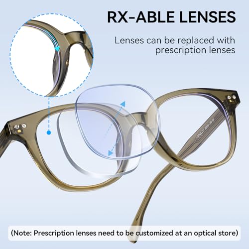 Image of Dollger Blue Light Blocking Glasses For Woman Men Thick Frame Square Computer BlueLight Glasses Clear Lens Non-Prescription