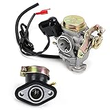 Trintion Standard Vergaser Roller Vergaser Motorrad Carburetor mit Ansaugstutzen und E-Choke Kompatibel für REX RS 450 RS 460 50ccm