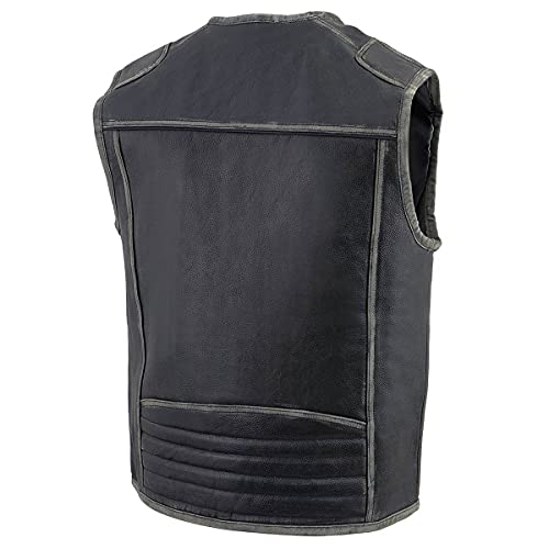 Image of Milwaukee Leather Men's Classic Collarless Motorcycle Biker Rider Leather Vest |MLM|SH