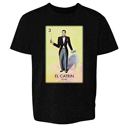El Catrin Dandy Loteria Card Mexican Bingo Kids T-Shirt Black XL