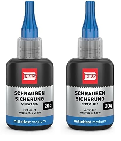 INBUS® 79560 Schraubensicherung mittelfest, 20g — Made in Germany (Packung mit 2)