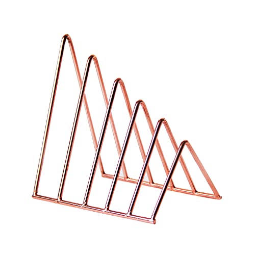 Revistero de Escritorio Revistero de Escritorio Revistero Periódico Escritorio Estantería Triangular Creativa Estantería Simple Estante para Cuencos de Hierro (Color: Oro Rosa, Tamaño: 13,5