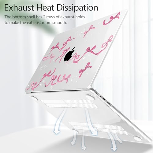 Image of Tuiklol for MacBook Air 13 inch Case M5 2026 M4 2025 M3 2024 M2 2022 Release Model A3449 A3240 A3113 A2681,Plastic Hard Shell Cover for MacBook Air 13.6 with Touch ID, Bow