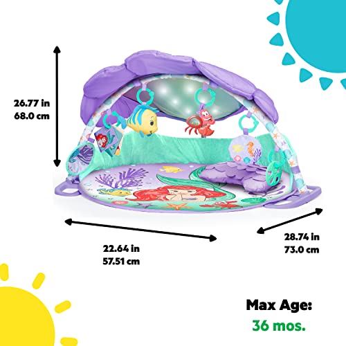 Bright Starts, Disney Baby, The Little Mermaid Twinkle Trove Light-Up Musical Baby Activity Gym, 25+ min van melodieën, 6 speelgoed, leeftijden pasgeboren +, paars - Afbeelding 3