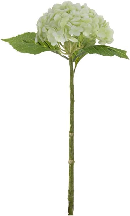 Alice Lane Hydrangea Stems Home Collection — White or Limelight Artificial Silk Flowers Heads with Stems — for Home Decor, Kitchen, Office, Weddings — Pack of 3 (Limelight)