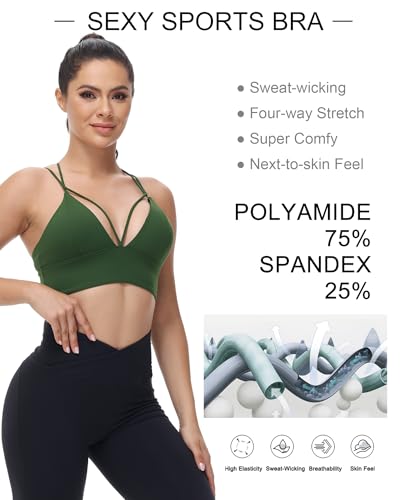 Image of MotoRun Bralettes for Women, Strappy Sports Bra Push up Bralette Sexy Bras Rave Top