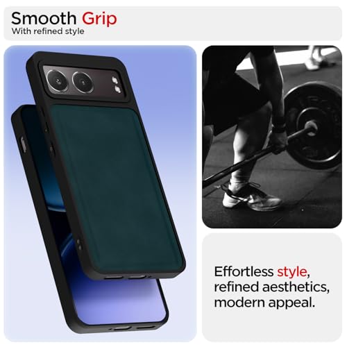 Image of Pikkme Back Cover for OnePlus Nord 4 5G | PU Leather, Full Camera Protection, Super Soft-Touch & Raised Edges Bumper Case (Green)