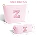 Btffitting Personalized Makeup Bag for Women Girls - Fashion Cosmetic Bag Trendy Travel Toiletry Bag with Initials Letter - Teen Gifts - Pink,Z