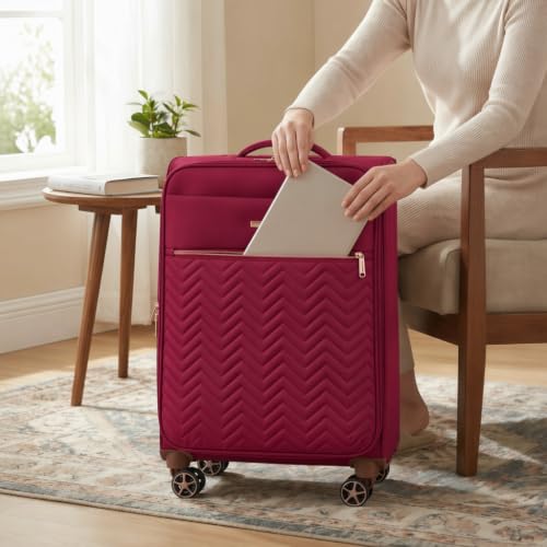 Image of Travelhouse 4-Piece Softside Luggage Set with Spinner Wheels | Lightweight expandable suitcases: 16 inch underseat duffel bag + 20 inch carry-on + 24 inch + 28 inch checked