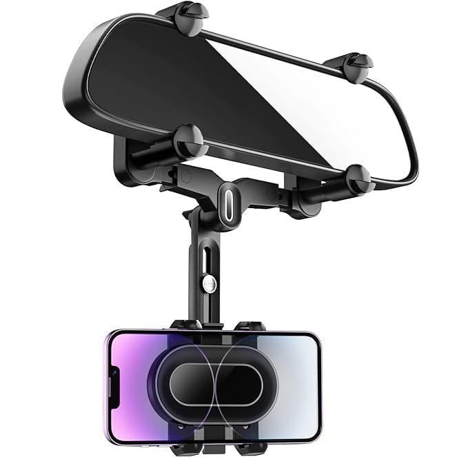 Universal Car Rearview Mirror & Dashboard Phone Holder, Adjustable Anti Shake Mobile Mount for All Smartphones-image-24
