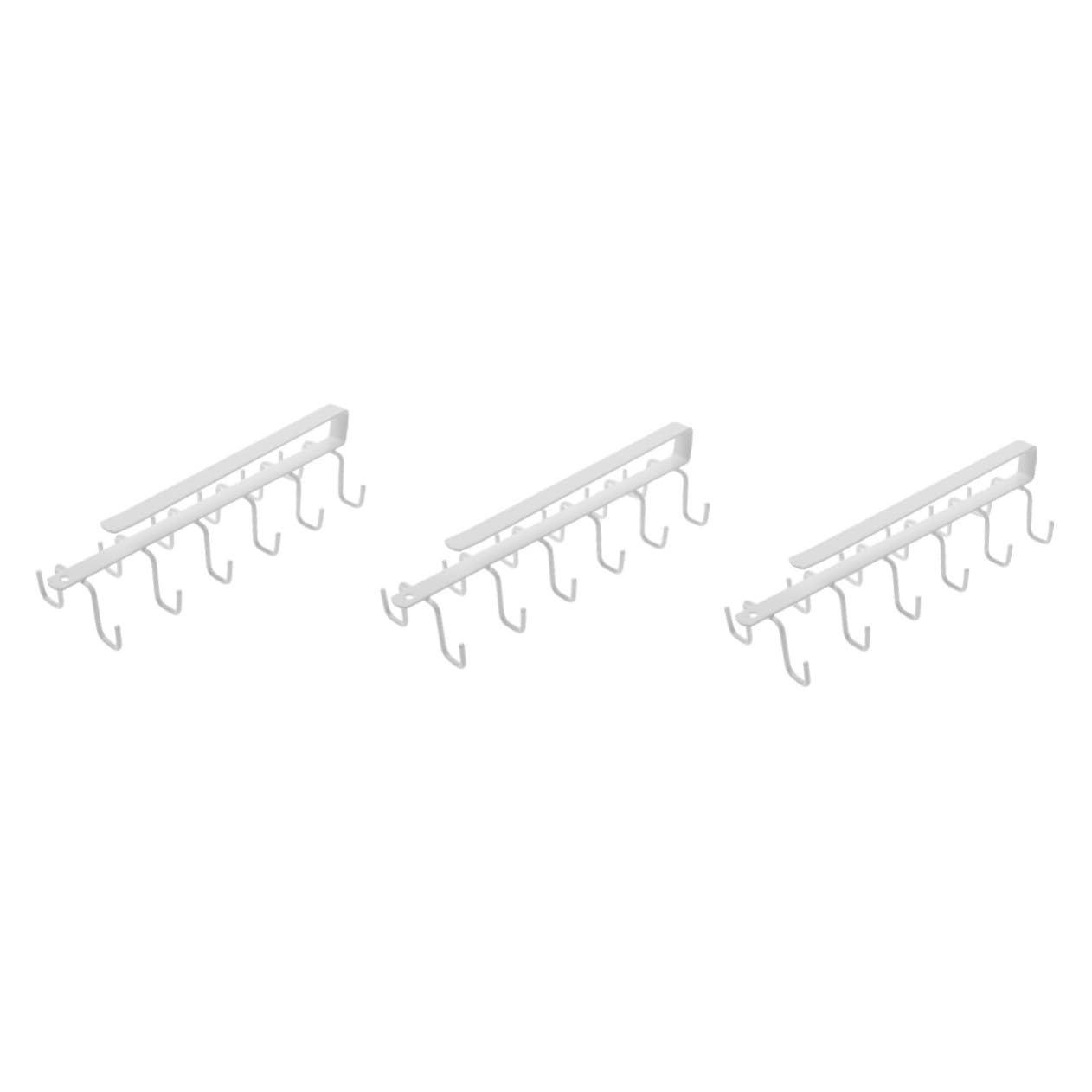 MAGICLULU 3 Pz Ganci Per Armadietti Da Cucina in Ferro Gancio Portabicchieri Appendiabiti Da Cucina Porta Tazza Da Armadio Sotto Organizer Ganci Per Tazze Sotto L'armadietto Bianca