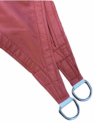 Petra's 20 Ft. X 10 Ft. Waterproof Rectangle Sun Sail Shade. Durable Woven Outdoor Patio Fabric w/Up to 90% UV Protection. 20x10 Foot. (Terracotta)