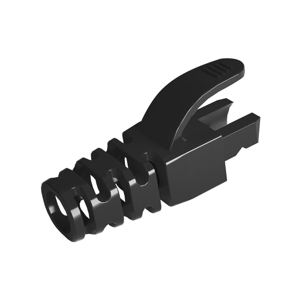 VIVOCH 50 Pcs Cat5 Cat5E Cat6 Strain Relief Boot, RJ45 Plug Connector Cover Modular Network Plug Connector Cap Cable Connector Boots, Black