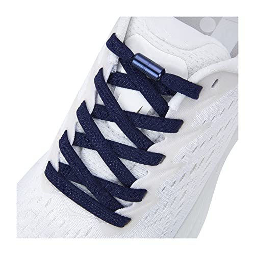 anan520 Elastic Shoe Laces - Elastic No Tie Shoelaces for Adults & Kids Shoes Navy Blue
