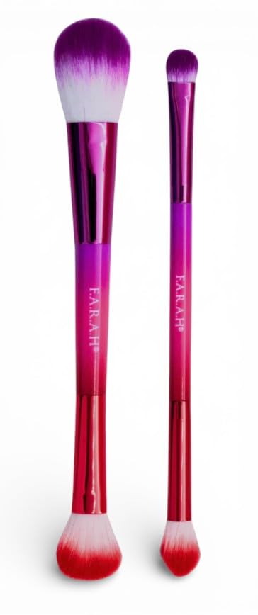F.A.R.A.H Blush & Highlight | Shade & Blend Dual-Ended Brush Duo – Professional Face & Eye Brushes with Vegan Bristles
