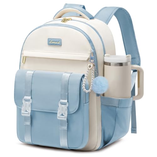 LOVEVOOK School Backpack for Teen Girls Cute Student Backpack Purse Kid Bookbag for 8-17 Teenage Back to School Backpacks Fit 15.6 Inch Laptop College Travel Bag with Large Water Bottle Holder